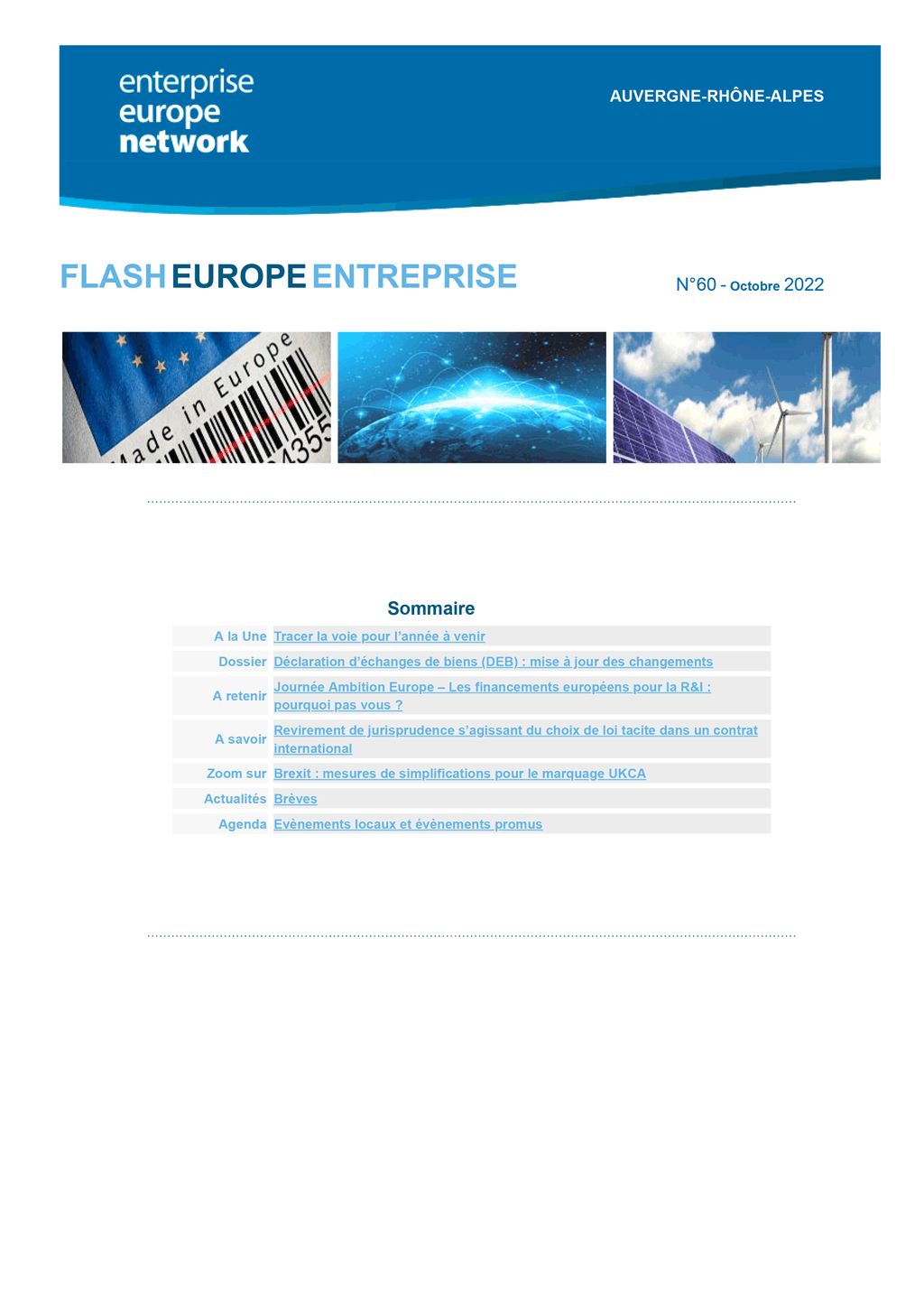 Newsletter Octobre 2022 N°61