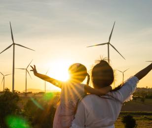 windmill sustainability sunset 